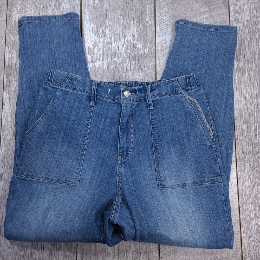 Judy Blue Pull On Jeans Womens 14W Blue Denim High Rise Patch Pocket Stretch - Picture 4 of 9